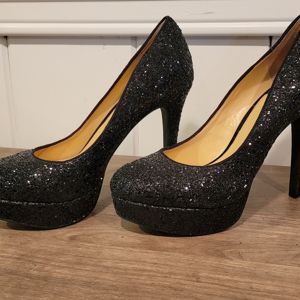 Gianni Bini Black glitter heels - Picture 2 of 7